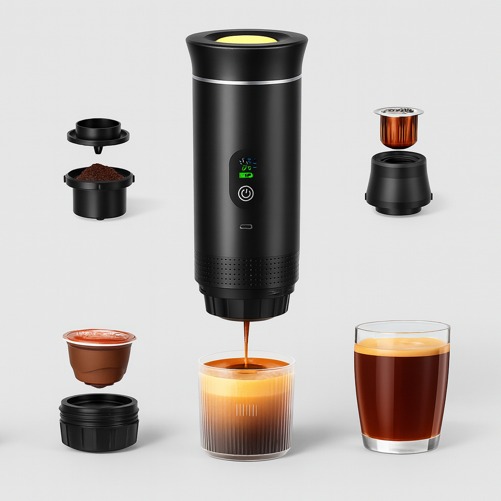 Portable Espresso Coffee Maker with Digital Display