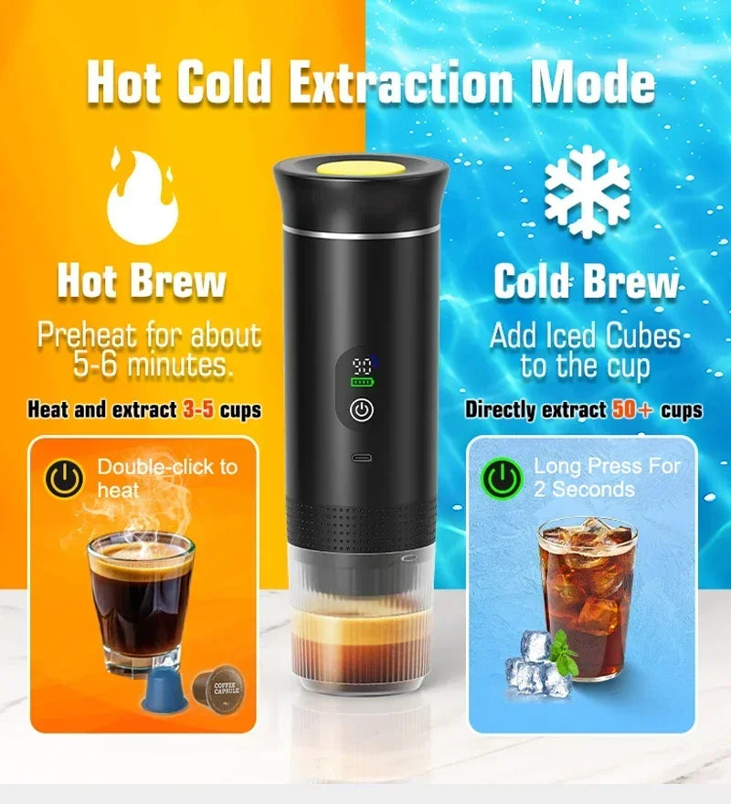 Portable Espresso Coffee Maker with Digital Display