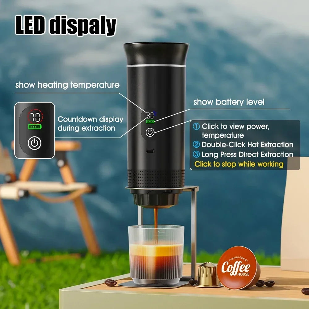Portable Espresso Coffee Maker with Digital Display