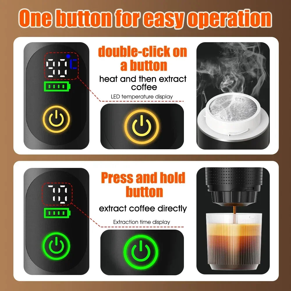 Portable Espresso Coffee Maker with Digital Display