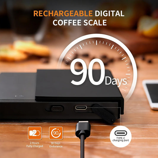 Digital Coffee Scale – Mini USB Rechargeable Espresso Scale
