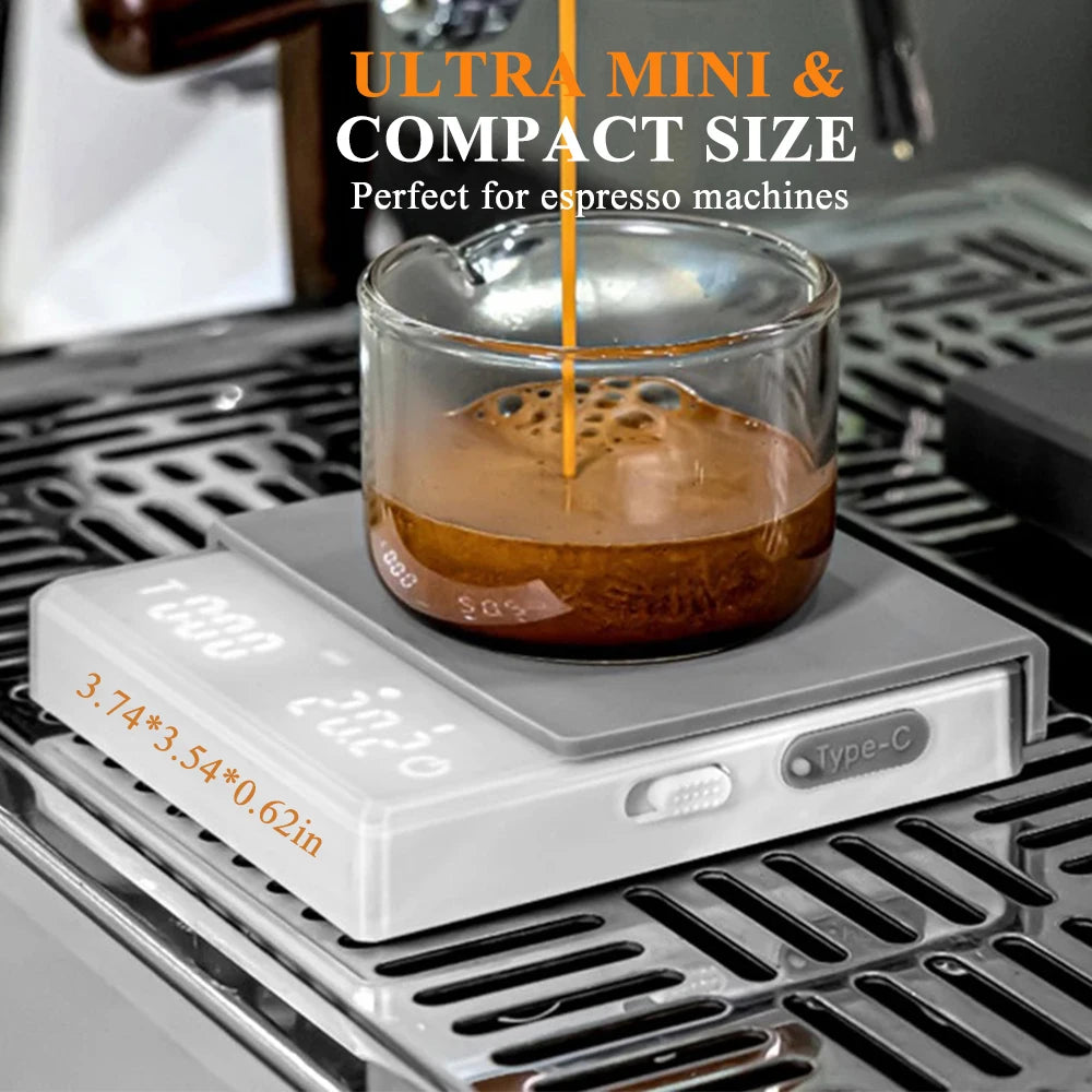 Digital Coffee Scale – Mini USB Rechargeable Espresso Scale