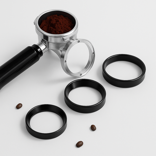 Coffee Dosing Funnel – Aluminum Magnetic Ring for Portafilter (51mm/53mm/58mm)