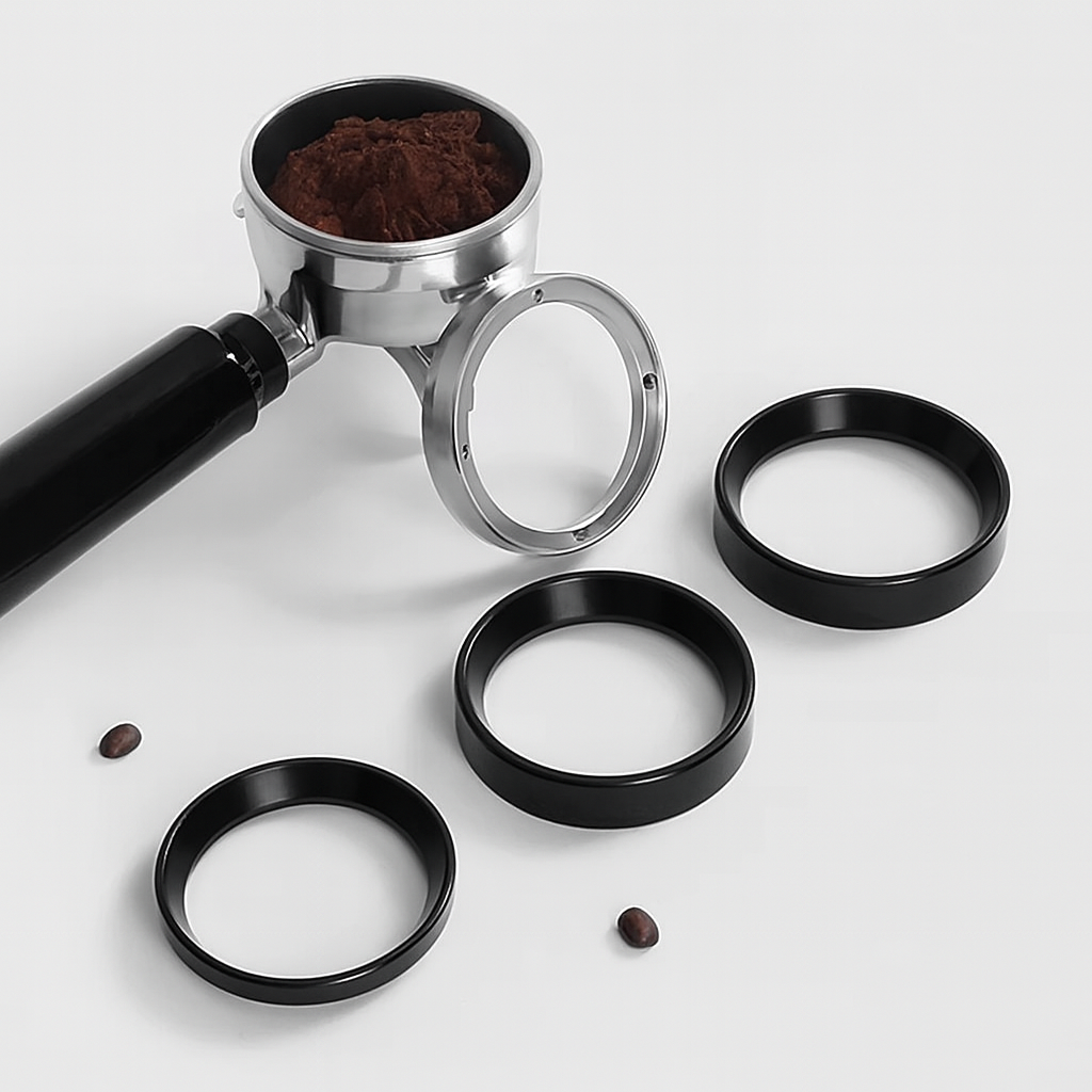 Coffee Dosing Funnel – Aluminum Magnetic Ring for Portafilter (51mm/53mm/58mm)